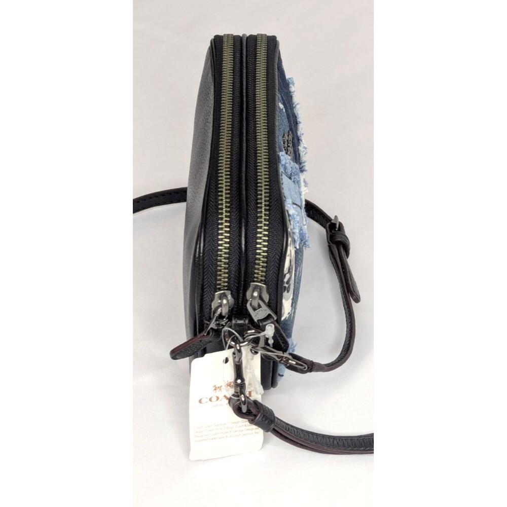 Coach Crossbody Clutch Bag In Canyon Quilt Denim Patchwork Leather NWT - Picture 5 of 8